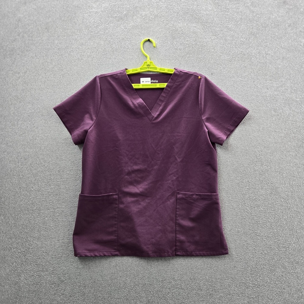 Mandala Women Scrub Top M Purple Equa-Tek Medical Short Sleeve